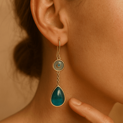 Helle | Blå stenøreringe