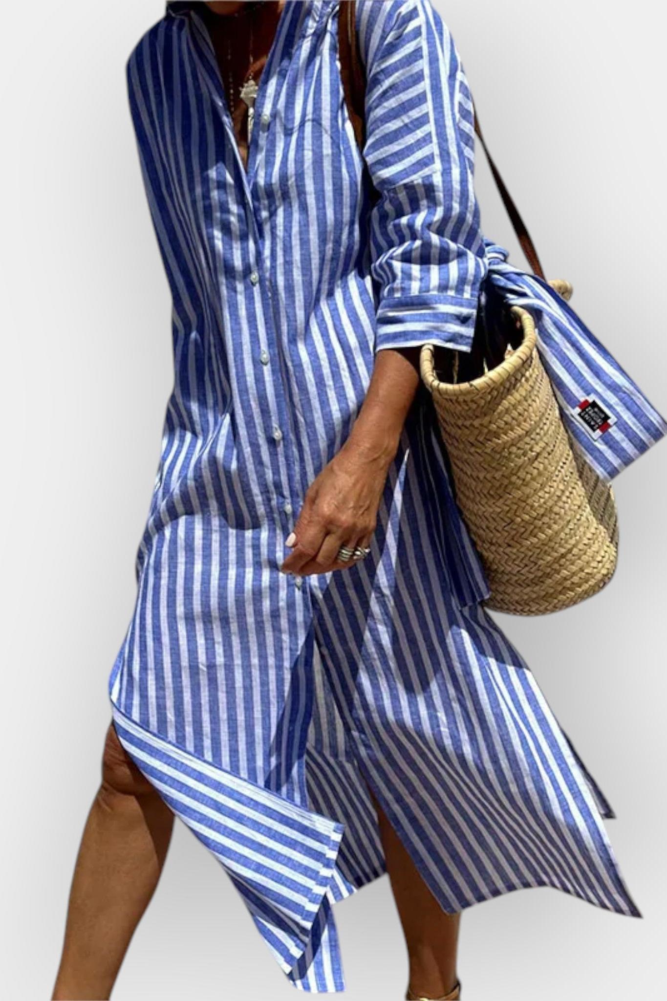Luna | Stribet skjortekjole